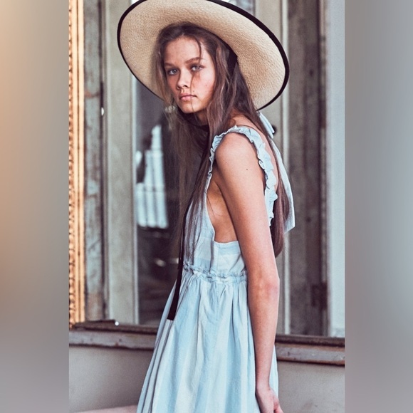 New! LoveShackFancy Anne Stripe Midi Dress 🩵 Medium NWT! - Picture 4 of 16